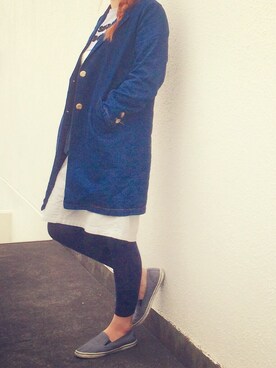 「アイテム（チェスターコート）」を使った、YURIKOさん（レディース・167cm）の春コーディネート