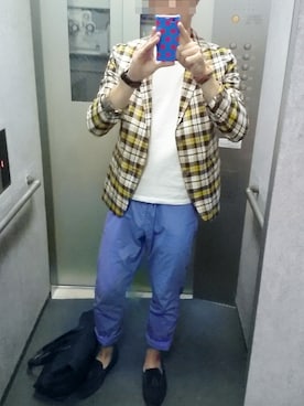 「TAKEO KIKUCHI（タケオキクチ）のアイテム（アナログ腕時計）」を使った、あつしさん（メンズ・169cm）の夏コーディネート