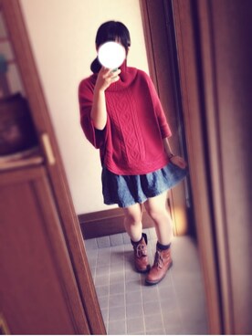 「アイテム名不明（その他パンツ）」を使った、a o *さん（レディース・155cm）の冬コーディネート