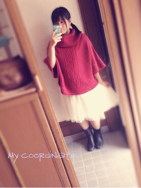 「アイテム名不明（その他トップス）」を使った、a o *さん（レディース・155cm）の冬コーディネート