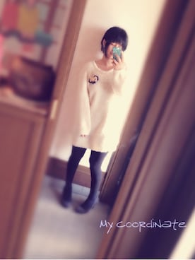 「earth music&ecology（アースミュージックアンドエコロジー）のアイテム名不明（ワンピース）」を使った、a o *さん（レディース・155cm）の冬コーディネート