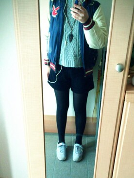 「PLAYBOY（プレイボーイ）のアイテム（ジャケット/アウター）」を使った、ほなみるく。さん（レディース・156cm）の秋コーディネート