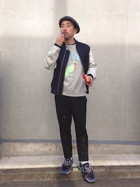 「アイテム（ミリタリージャケット）」を使った、nmfn1313さん（メンズ・172cm・40代）の冬コーディネート