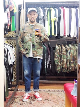 「アイテム（ミリタリージャケット）」を使った、nmfn1313さん（メンズ・172cm・40代）の秋コーディネート