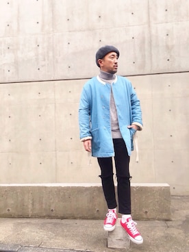 「アイテム（ハンチング/ベレー帽）」を使った、nmfn1313さん（メンズ・172cm・40代）の冬コーディネート