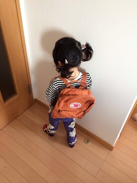 「無印良品（ムジルシリョウヒン）のアイテム（Tシャツ/カットソー、ホワイト系）」を使った、YUKIさん（キッズ）の夏コーディネート