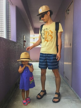 「Carter's（カーターズ）のアイテム」を使った、ANRINOKARINパパさん（メンズ・169cm）の夏コーディネート