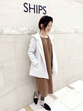 「Khaju（カージュ）のアイテム（その他アウター）」を使った、西澤さん（レディース・159cm）の秋コーディネート