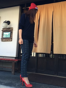 「Gimme Five（ギミーファイブ）のアイテム（帽子）」を使った、Rさん（レディース・166cm）の秋コーディネート