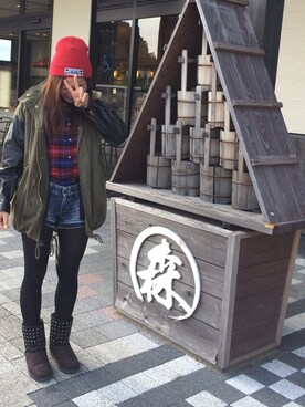 「Gimme Five（ギミーファイブ）のアイテム（帽子）」を使った、Rさん（レディース・166cm）の冬コーディネート