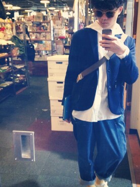 「Curly（カーリー）のアイテム（テーラードジャケット）」を使った、Yuki-sanさん（メンズ・172cm）の冬コーディネート