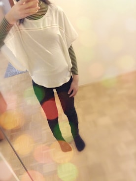「H&M（エイチ・アンド・エム）のアイテム（ポンチョ）」を使った、YÜiさん（レディース・164cm）の春コーディネート