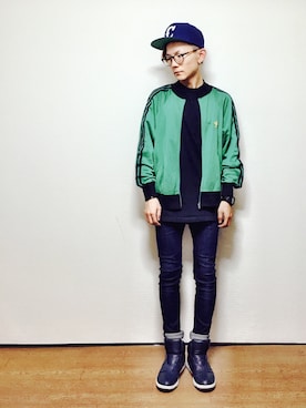 「ロールアップ」｜「アイテム（ジャージ）」を使った、shogoさん（メンズ・160cm）の秋コーディネート