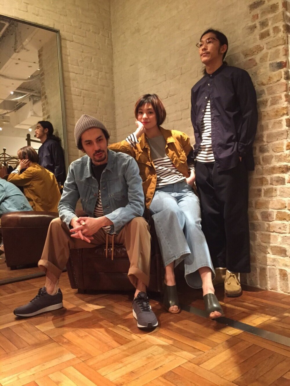 「アダムエロペ、アダムエロぺ ルミネ店、ボーダー、春コーデ、ジージャン、デニムパンツ、デニムジャケット」｜「濃いのアイテム（トップス、その他）」を使った、HOSOさん（メンズ・175cm）の春コーディネートの1枚目の写真