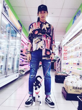 「アイテム（オールインワン・サロペット）」を使った、蔡阿翰さん（メンズ・175cm・20代）の夏コーディネート