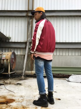 「5（ファイブ）のアイテム（ジャケット/アウター）」を使った、蔡阿翰さん（メンズ・175cm）の秋コーディネート