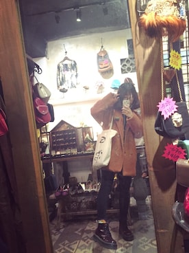 「アイテム（ダッフルコート、オレンジ系）」を使った、跳一大夏さん（レディース・155cm）の冬コーディネート