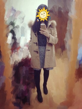 「PULL&BEAR（プルアンドベア）のアイテム（パンプス）」を使った、朵朵朵朵酱さん（レディース・165cm）の冬コーディネート