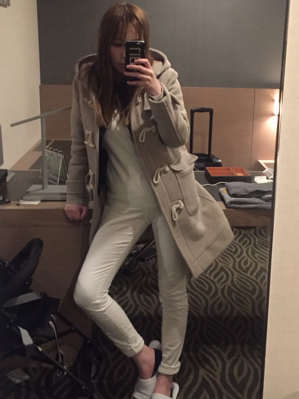 「TOKYO、TODAYFUL、ユニクロ、GU、インナーダウン、インナーベスト、ウルトラライトダウン」｜「TODAYFULのダッフルコート（ダッフルコート、ベージュ系）」を使った、sakoda.yさん（レディース・164cm）の冬コーディネートの1枚目の写真