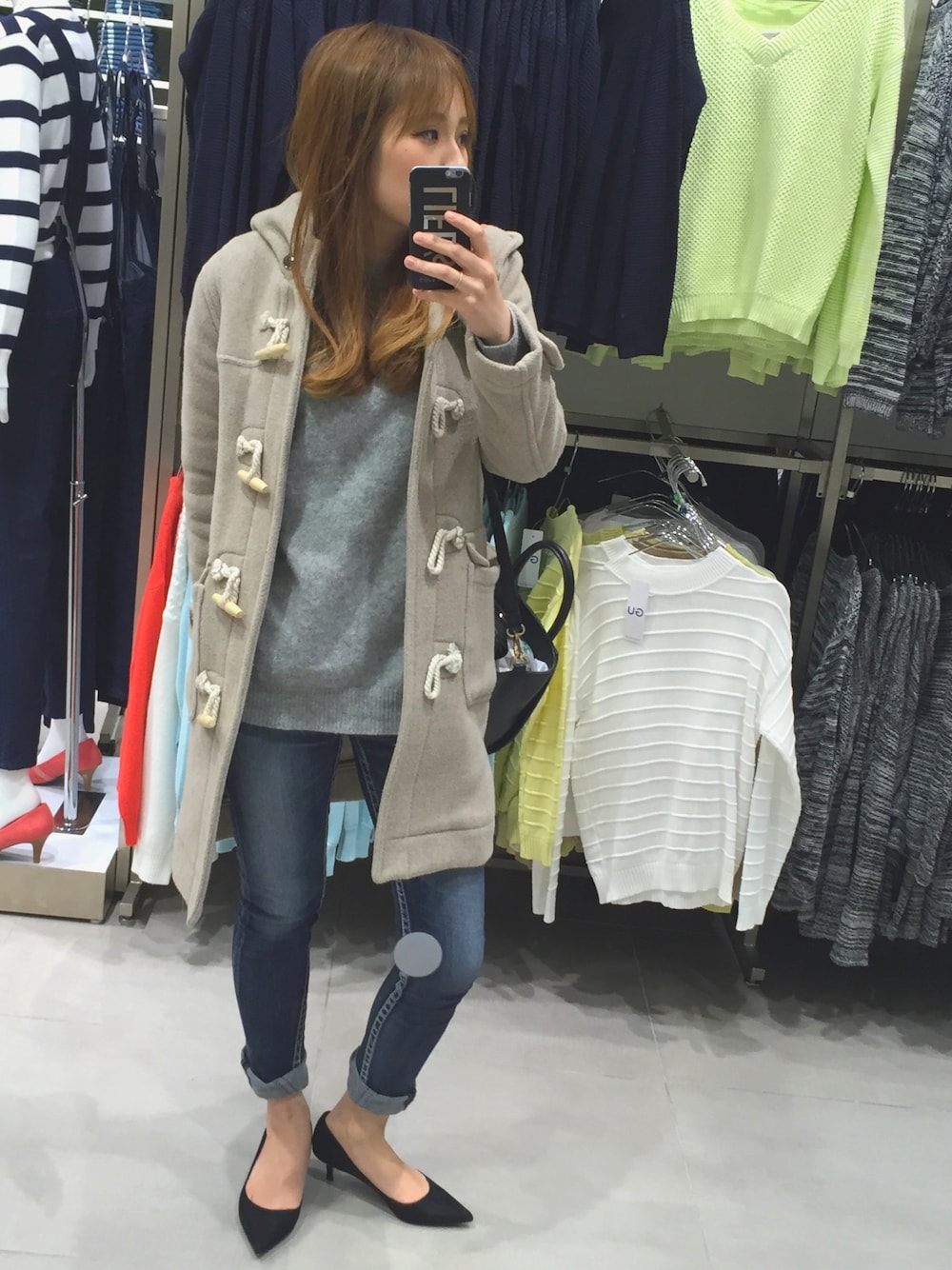 「TODAYFUL、rodeo crowns、ZARA」｜「TODAYFULのダッフルコート（ダッフルコート、ベージュ系）」を使った、sakoda.yさん（レディース・164cm）の冬コーディネートの1枚目の写真