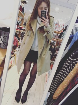 「united arrows」｜「アイテム（トレンチコート）」を使った、sakoda.yさん（レディース・164cm）の冬コーディネート