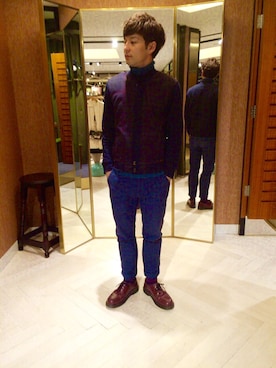 「Ted Baker（テッドベーカー）のアイテム（パンツ）」を使った、ymさん（メンズ・178cm）の冬コーディネート