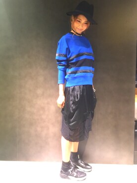 「DIESEL（ディーゼル）のアイテム（ハット）」を使った、shiopiiiiさん（レディース・162cm）の夏コーディネート