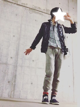 「HYSTERIC GLAMOUR（ヒステリックグラマー）のアイテム（ナイロンジャケット）」を使った、Heidelさん（メンズ・174cm）の春コーディネート