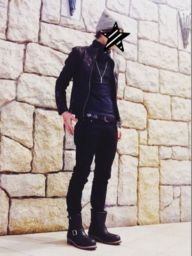 「お正月」｜「アイテム（ニットキャップ/ビーニー）」を使った、Heidelさん（メンズ・173cm）の冬コーディネート