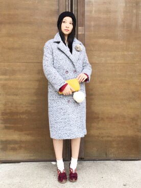 「LOVE」｜「アイテム（チェスターコート）」を使った、Viさん（レディース・162cm）の冬コーディネート