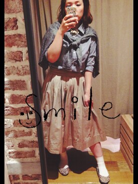 「JOURNAL STANDARD（ジャーナルスタンダード）のアイテム（スカート、ベージュ系）」を使った、memeさん（レディース・157cm）の秋コーディネート