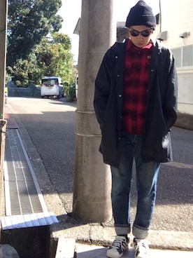 「ネルシャツ」｜「アイテム（ナイロンジャケット）」を使った、 T.Tさん（メンズ・169cm）の秋コーディネート