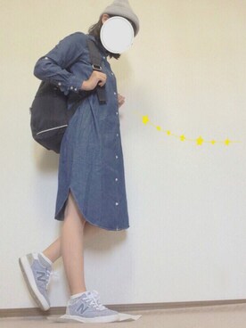 「RETRO GIRL（レトロガール）のアイテム（シャツワンピース）」を使った、muu*°さん（レディース・162cm）の秋コーディネート