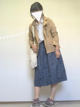「ehka sopo（エヘカソポ）のアイテム（トレンチコート）」を使った、muu*°さん（レディース・162cm）の秋コーディネート
