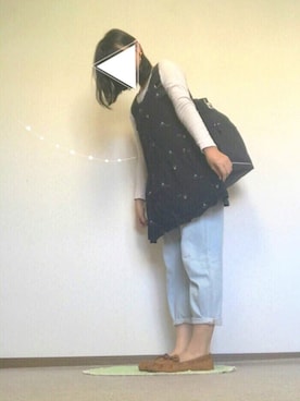 「studio CLIP（スタディオクリップ）のアイテム（イヤリング）」を使った、muu*°さん（レディース・162cm）の秋コーディネート