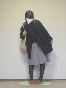 「SEVENDAYS=SUNDAY（セブンデイズサンデイ）のアイテム（チェスターコート）」を使った、muu*°さん（レディース・162cm）の冬コーディネート