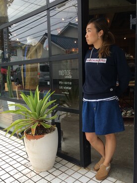 「ムートンスニーカー」｜MIDTIDEkamakuraさん（レディース・156cm）の秋コーディネート