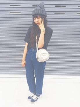 「PLAIN CLOTHING（プレーンクロージング）のアイテム（ニットキャップ/ビーニー）」を使った、CHiiiさん（レディース・163cm）の秋コーディネート