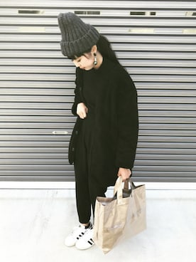 「PLAIN CLOTHING（プレーンクロージング）のアイテム（ニットキャップ/ビーニー）」を使った、CHiiiさん（レディース・163cm）の秋コーディネート