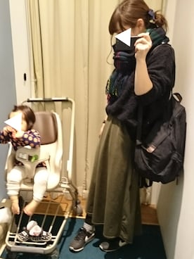 「黒ニット」｜y + aさん（レディース・160cm）の冬コーディネート