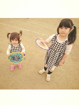 「5歳」｜「アイテム（チュニック）」を使った、y + aさん（キッズ・80cm）の春コーディネート