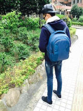 「GAP（ギャップ）のアイテム（スタジャン）」を使った、PaddyQさん（メンズ・182cm）の春コーディネート