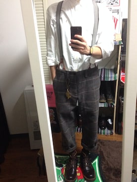 「シャツイン」｜「アイテム（その他アウター）」を使った、hiromuさん（メンズ・163cm）の秋コーディネート