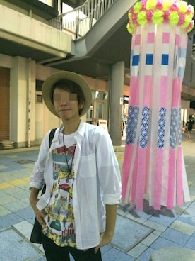 「祭り」｜「アイテム（アクセサリー）」を使った、やまさん（メンズ・170cm）の夏コーディネート