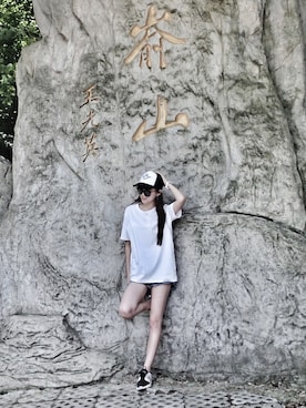 「旅遊」｜一不小心就暴躁さん（レディース・176cm）の夏コーディネート