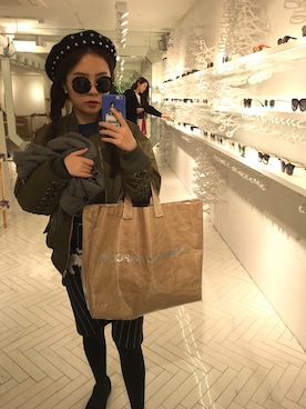 「Marc by Marc Jacobs（マークバイマークジェイコブス）のアイテム（ハンチング/ベレー帽）」を使った、xix93さん（レディース・156cm）の春コーディネート