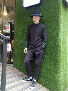 「plain-me（プレインミー）のアイテム（トップス）」を使った、Moose Tsaiさん（レディース・168cm）の冬コーディネート