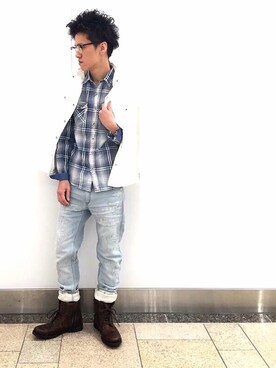 「肩掛け」｜「アイテム（ブルゾン）」を使った、Matsuokaさん（メンズ・170cm）の夏コーディネート