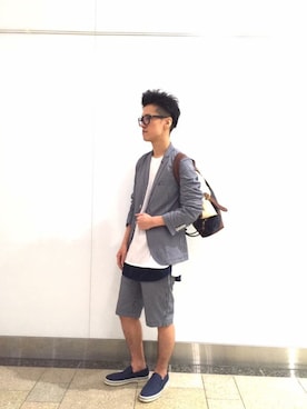 「アイテム（トートバッグ）」を使った、Matsuokaさん（メンズ・170cm・30代）の夏コーディネート