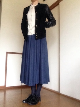 「MANGO（マンゴ）のアイテム（ブルゾン）」を使った、teaさん（レディース・163cm）の春コーディネート